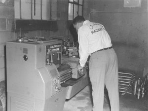 LE Sauer Machine Co. Bob Sauer on Tracer Lathe